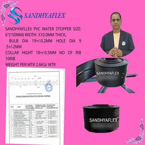PVC Water Stopper 150*10mm - Flexible PVC, 150 mm Width, 10 mm Thickness , 250% Elongation, High Water Pressure Resistance, Easy On-Site Welding