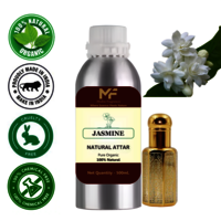Jasmine Attar - Pure Indian Natural Attar, Hydro-distilled Jasmine Sambac Oil, Medium Consistency, Rich Floral Aroma, Pale Yellow Color, Roll-on And Liquid Form, Suitable For Daily Use, Exclusively Manufactured By Mishra Fragrances