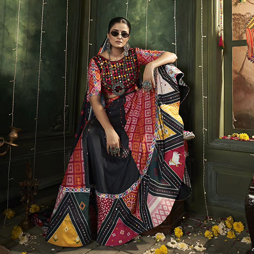 Navaratri Special Chaniya Choli - Color: Black