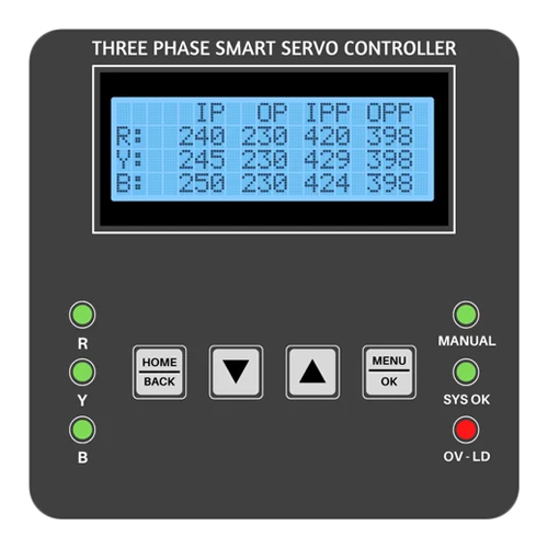 4-Line Display Three Phase Servo Stabilizer Control Card - Accuracy: High %