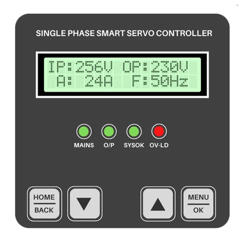 2-Line Display Single Phase Servo Stabilizer Control Card - Accuracy: High %