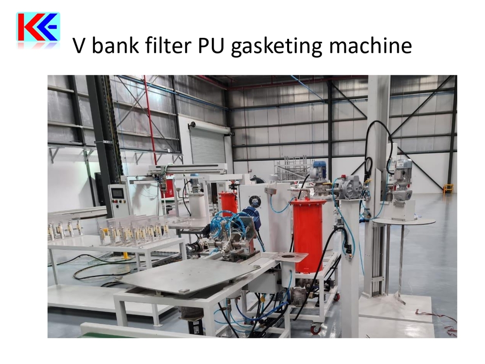 V bank filter PU gasketing machine