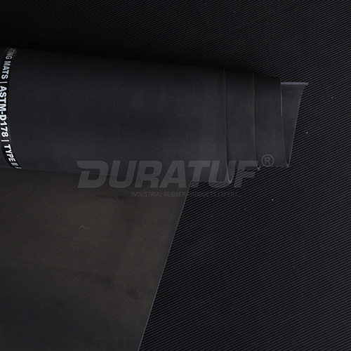 Low Voltage Electrical Rubber Mats Astm D178 Standard For Safety (Class 0 Type -I, 3.2Mm Thickness) - Color: Black