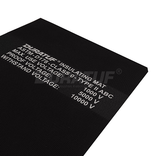 Low Medium Voltage Electrical Rubber Mats Astm D178 Standard For Safety (Class 1 Type -I, 4.8Mm Thickness) - Color: Black