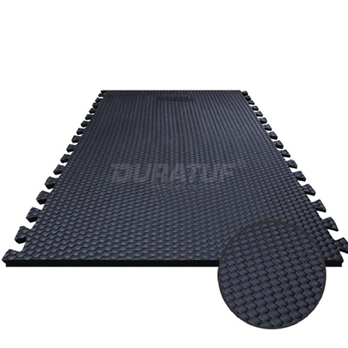 High Performance Hexa Interlocking Rubber Mats For Cattle Yards - Color: Black