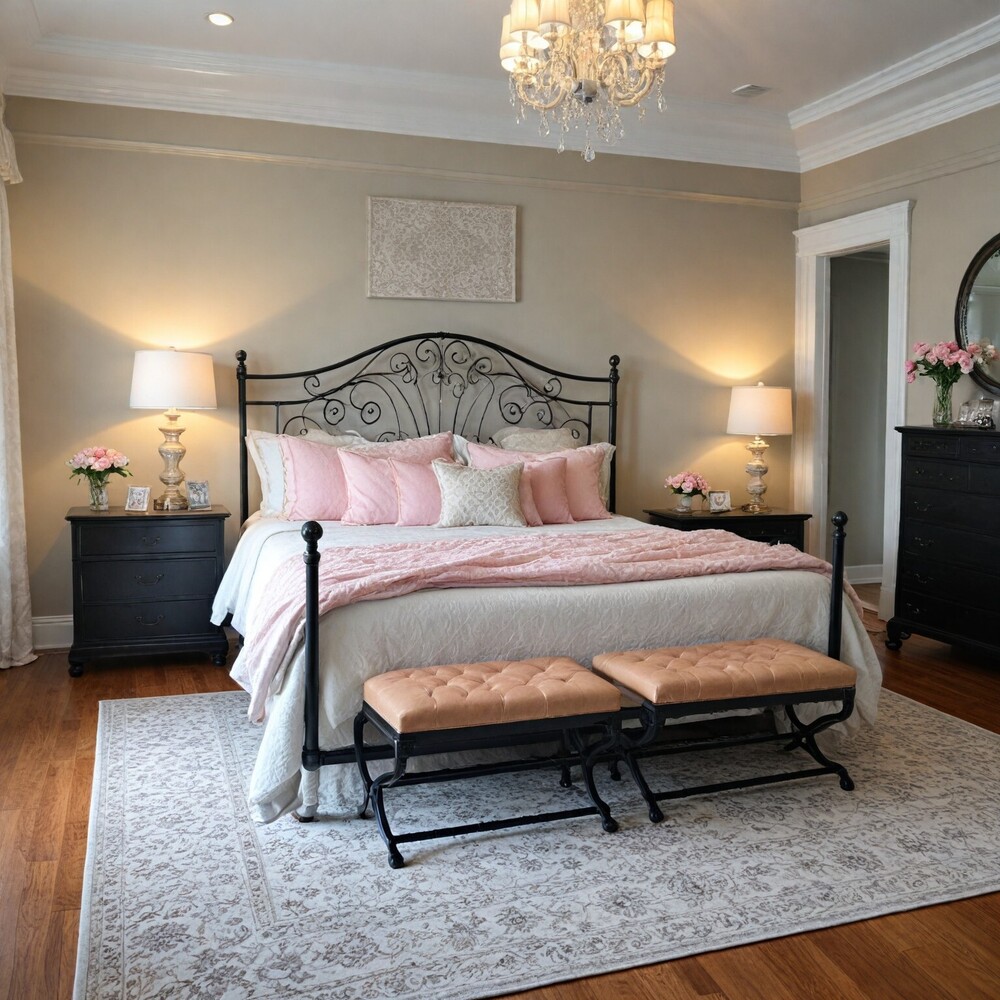 Iron Elegance Bed (H1) - Color: Black