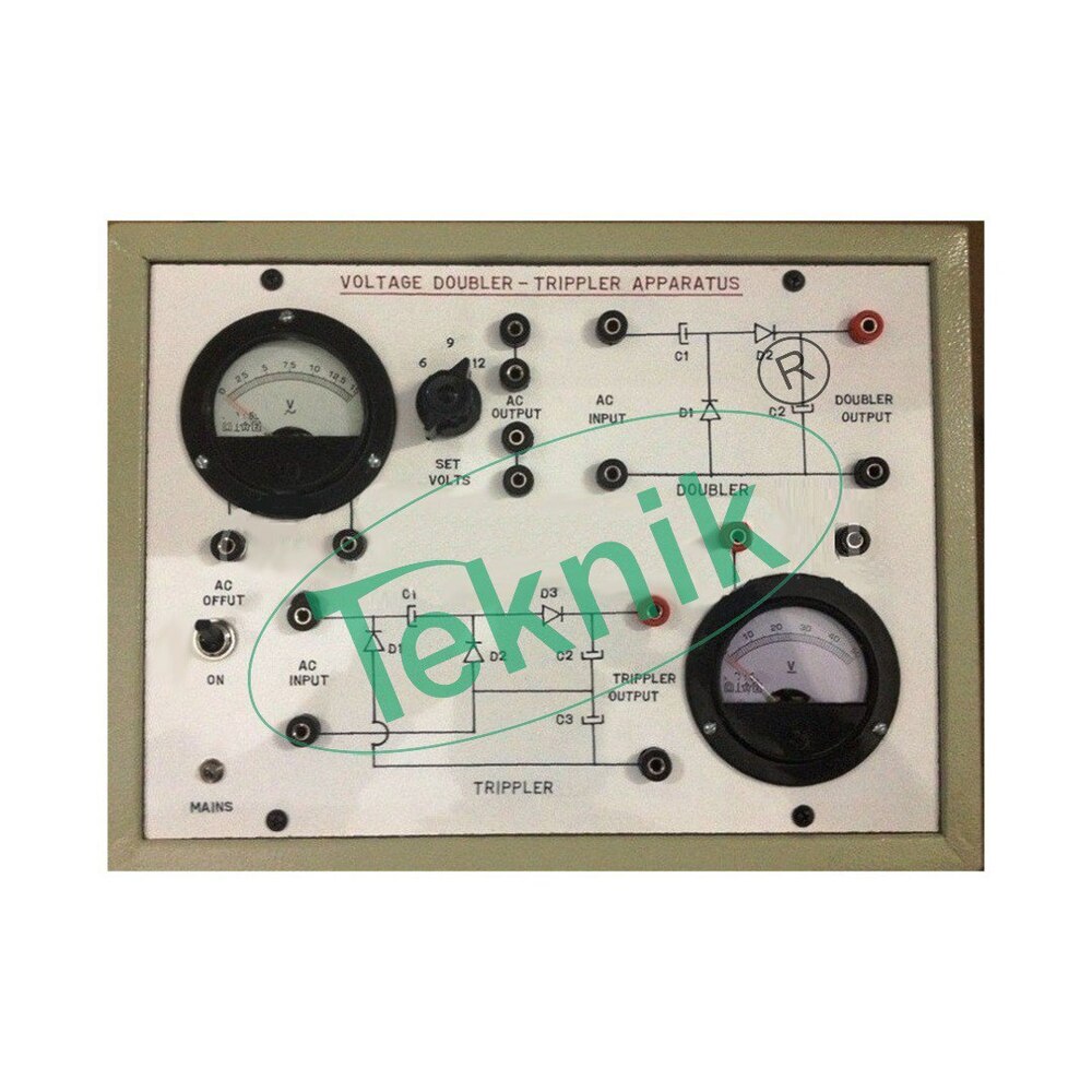 VOLTAGE DOUBLER & TRIPLER CIRCUIT WITH BAKELITE PANEL & ROUND METERS