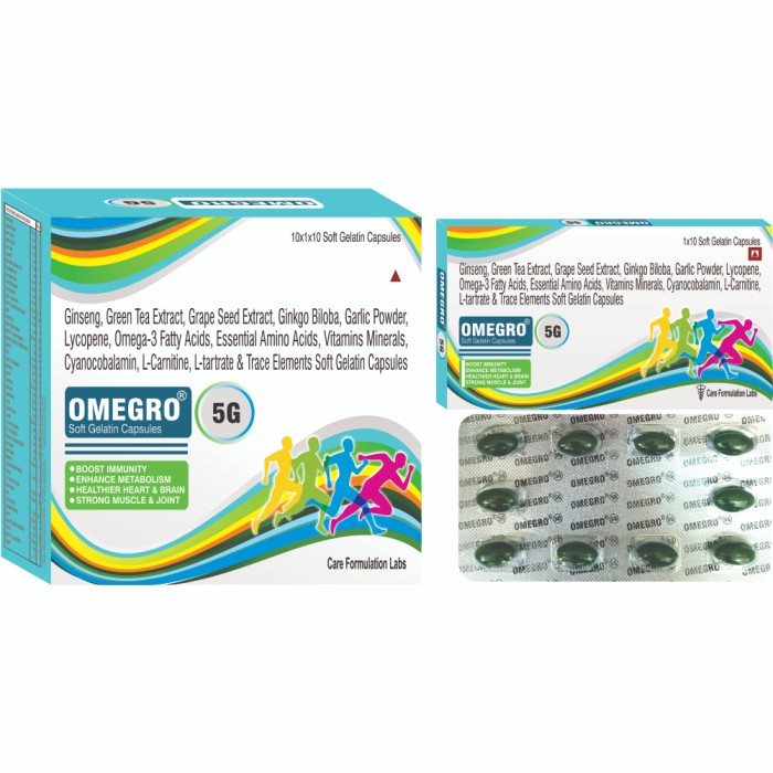 Omegro -5g Multivitamin Soft Gelatin Capsules - Enhanced Immunity Blend With Ginseng, Ginkgo Biloba, Omega-3 & Essential Vitamins | Supports Overall Health, Wellness & Nutritional Deficiencies