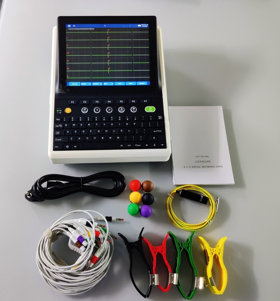 Zoncare12 Ecg Machine - Plastic, 12-channel Design, Black And White Display | Comprehensive Diagnostic Accuracy, Enhanced Visualization, Includes Essential Patient Accessories