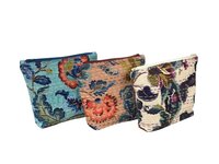 Cotton Kantha Small Pouches - Multi-color, 1kg | Customized Design, Zip Closure, Cotton Fabric, No Handles, Ideal For Storage