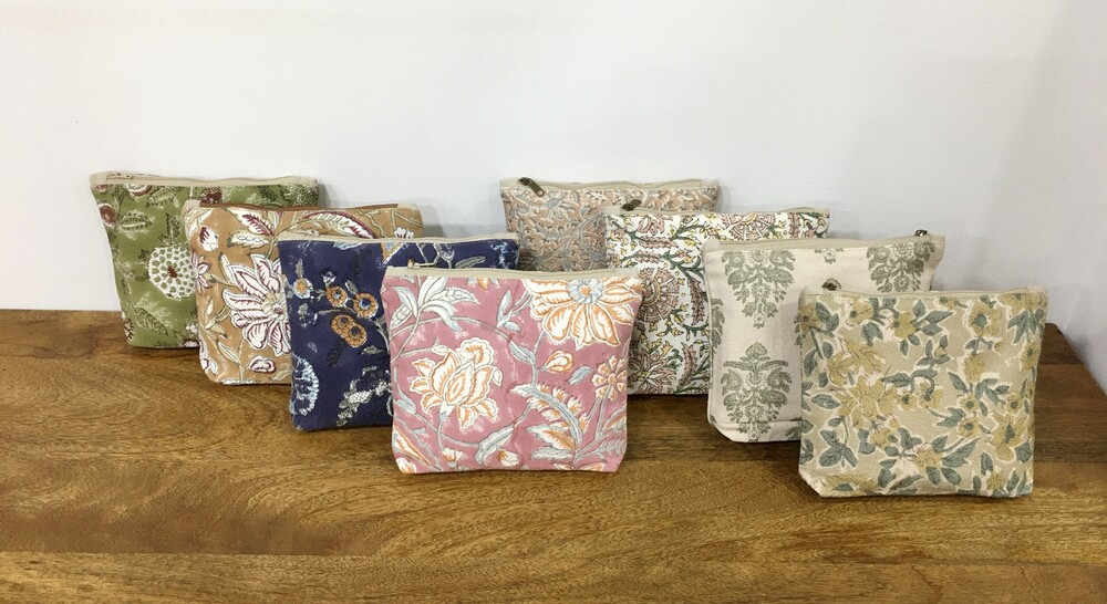 Dari Printed Pouches - Multi-printed Cotton Fabric | Zip Closure, 1.5 Kg Weight, Customized Design, No Handles, Ideal For Home Use