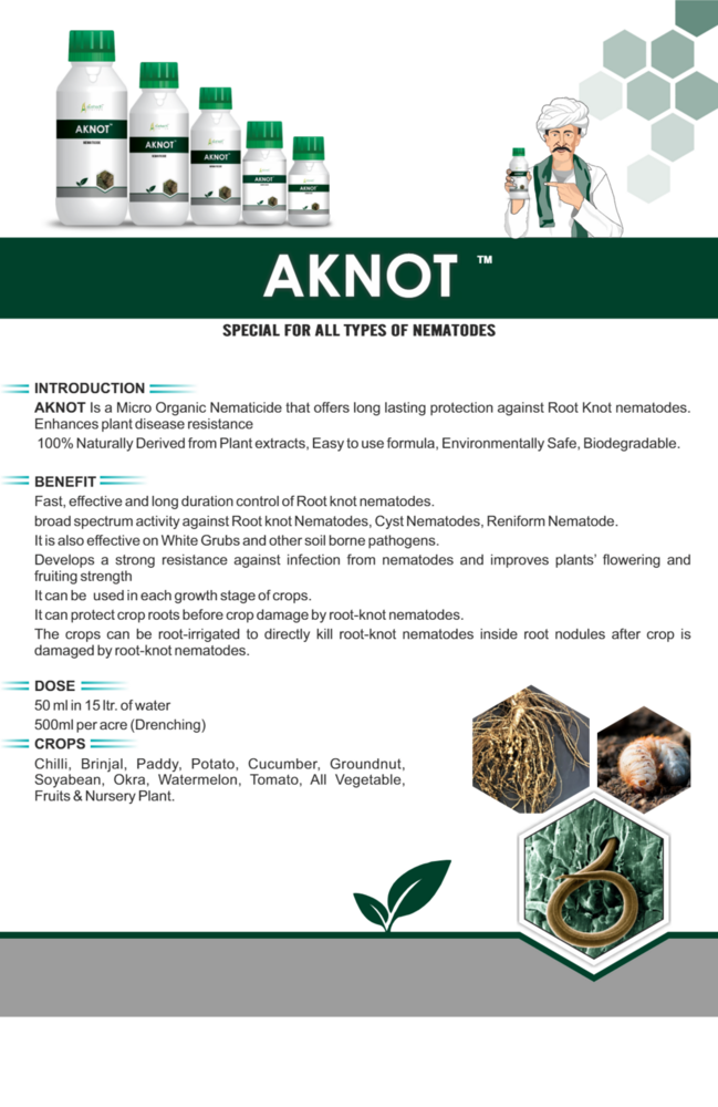 Organic Nematicide - 100% Naturally Derived Micro Formula, Controlled Release, Broad Spectrum Activity Against Nematodes And Soil Borne Pathogens