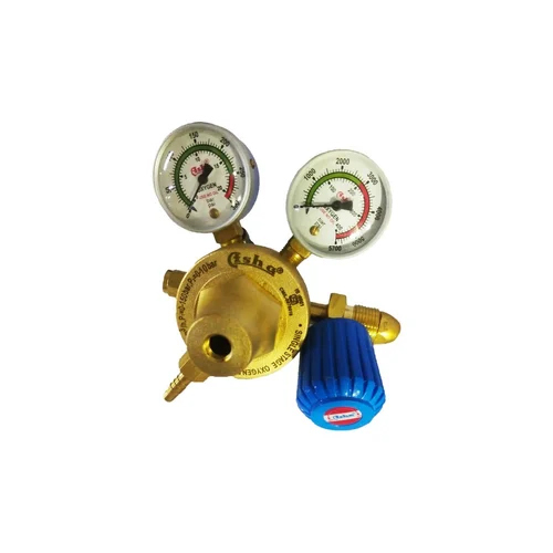 Asha Oxygen Regulator Single Stage Double Meter - Color: Golden