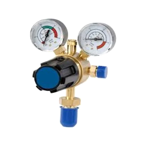 Single Stage Double Gauge Oxygen Regulator - Color: Golden