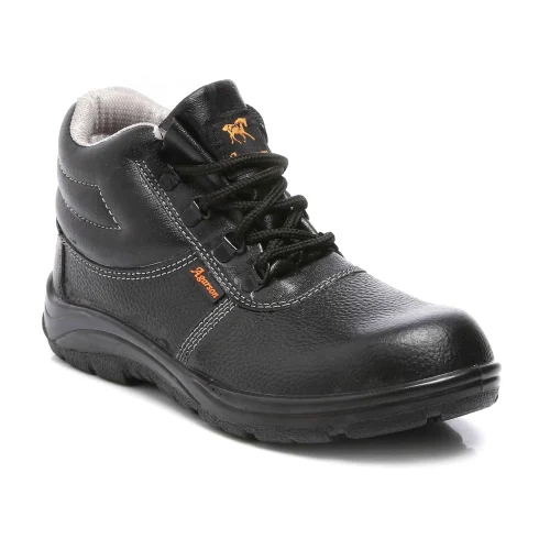 Agarson Power Safety Shoes - PU Insole, All Sizes | Durable PVC Upper, Abrasion & Oil Resistant, Lightweight Black Design