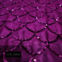 Georgette Golden Sequins Work Jaal Pattern Fabric