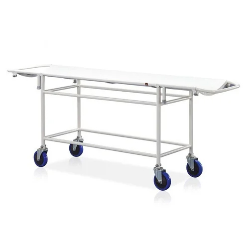 Stainless Steel Patient Stretcher Trolley - Color: White