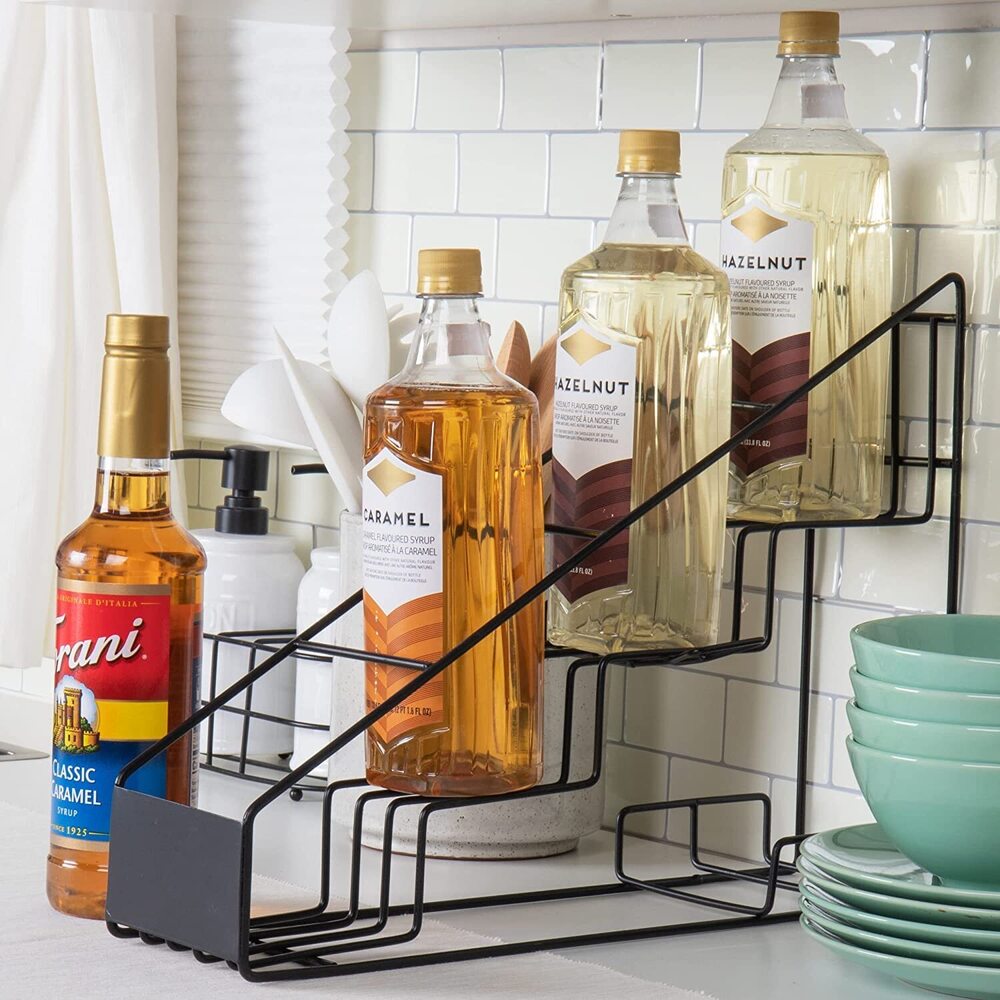 Kitchen Rack Bottle Holder Stand Can Fix On Wall Or Can Put On Table
