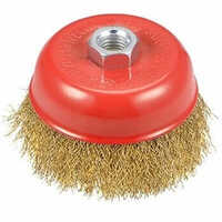 Round Twist Cup Brushes - Mild Steel, Customized Size | Durable Plastic Handle, Efficient Industrial Cleaning Tool
