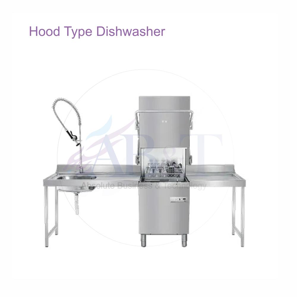 Hood Type Dishwasher - Stainless Steel, Standard Size 500 X 500 Mm, Silver Finish | High Throughput 30-80 Racks/hour, Ergonomic Design, Energy Efficient