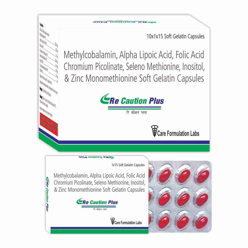 Methylcobalamin IP 1500 mcg Alpha Lipoic acid usp 200 mg Folic acid IP 1.5 mg Chromium Picolinate USP 200 mcg Seleno Methionine USP 55 mcg Inositol usp 100 mg zinc Monomethionine BP 25 mg  soft gelatin capsule