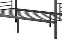 Metal Bunk Bed with Side Ladders, Heavy Duty Bed Frame with High Guardrails - Colour in Glossy Black