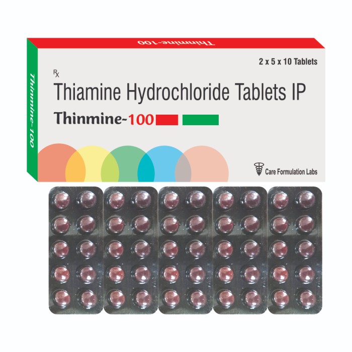 Thiamine Hydrochloride IP 100mg Tablet - General Medicine for Beriberi and Wernicke-Korsakoff Syndrome | Dosage as Directed, Cool & Dry Storage