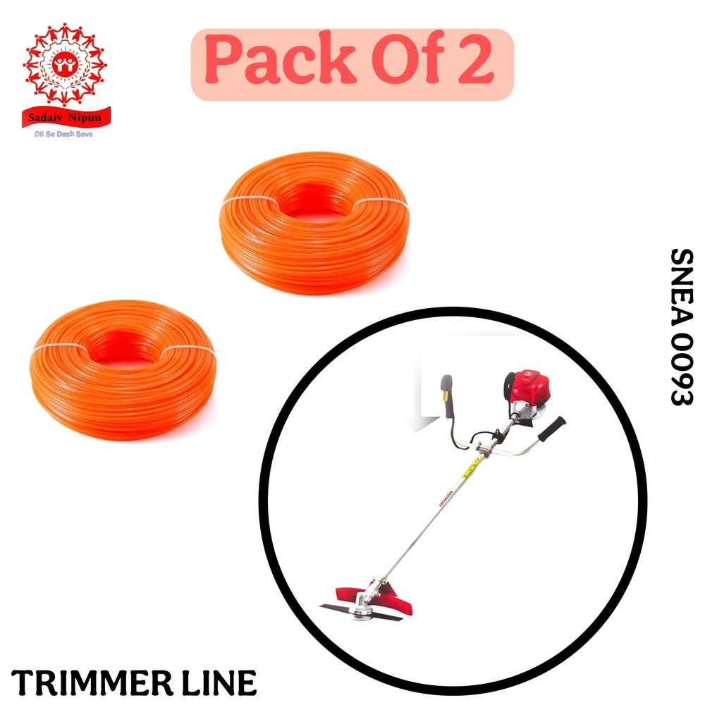 Pd-0093 Brush Cutter Trimmer Line 3mm 30ft Round Pack Of 2 - High-grade Nylon, 12x12x6 Cm, White | Universal Fit For All Grass-cutting Machines, Durable And Weather-resistant