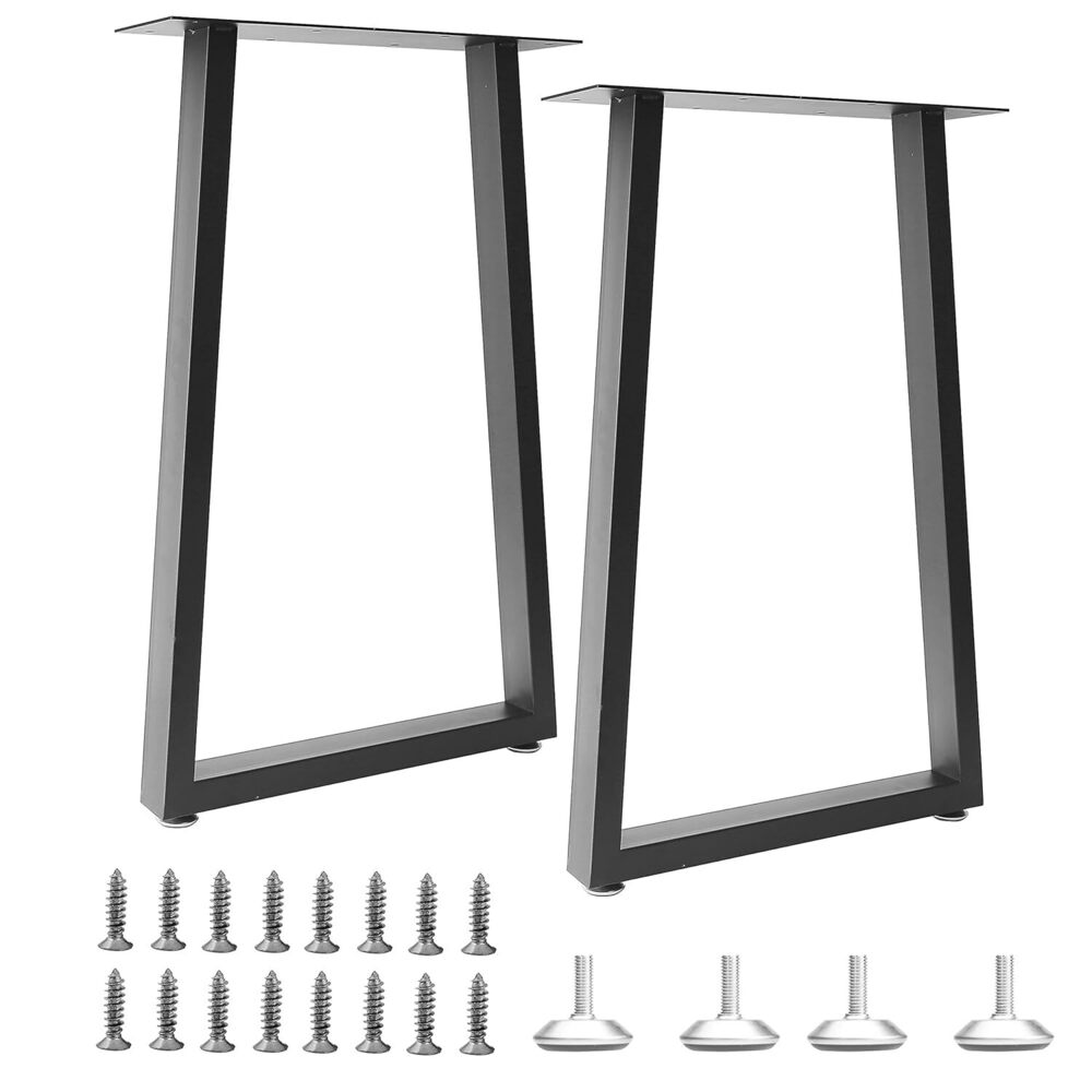 set of 2 Metal Table Legs Desk Legs, Heavy Duty Square Tube Iron Desk Legs, DIY Furniture Legs for Dining Table