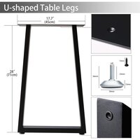 set of 2 Metal Table Legs Desk Legs, Heavy Duty Square Tube Iron Desk Legs, DIY Furniture Legs for Dining Table