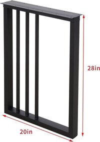 set of 2 Metal Table Legs Industrial Desk Legs 28Height 20Wide Heavy Duty Dinning Table,Modern Coffee Tables