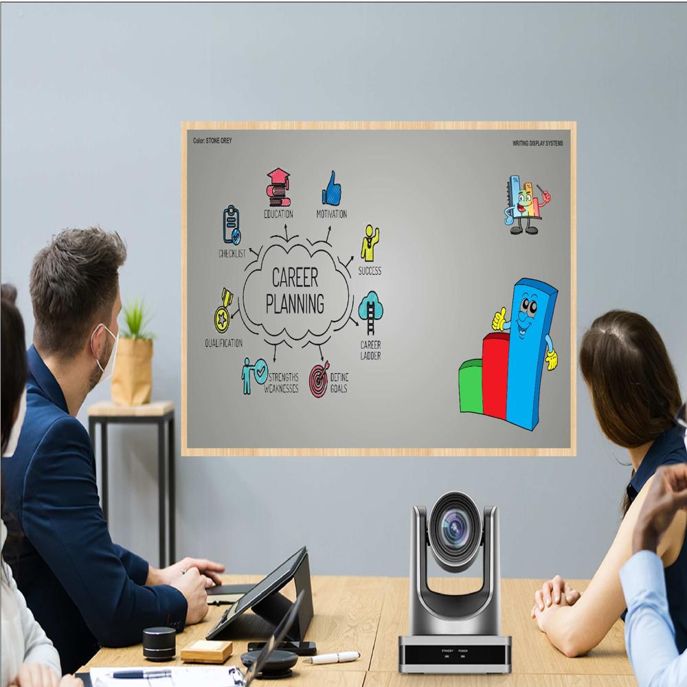MAGNETIC GLASS WRITING BOARD STONE OREY WITH WOODEN FRAME