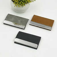 Leather Business Card Holder - High-quality Leather, 9.7cm X 6.4cm Size | Lightweight 65gm, Plain Style, Perfect For Personal Use