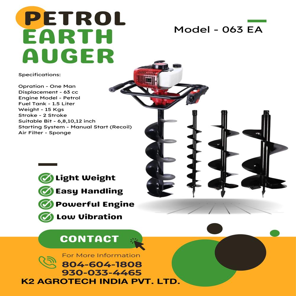Earth Auger - High-strength Steel, 8-inch Diameter, Precision-tipped Blade | Effortless Digging, Ergonomic Handle, Lightweight Design