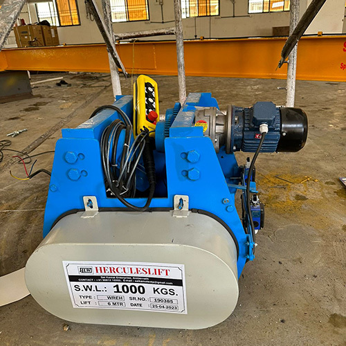 Heavy Duty Electric Wire Rope Hoist - Color: Blue