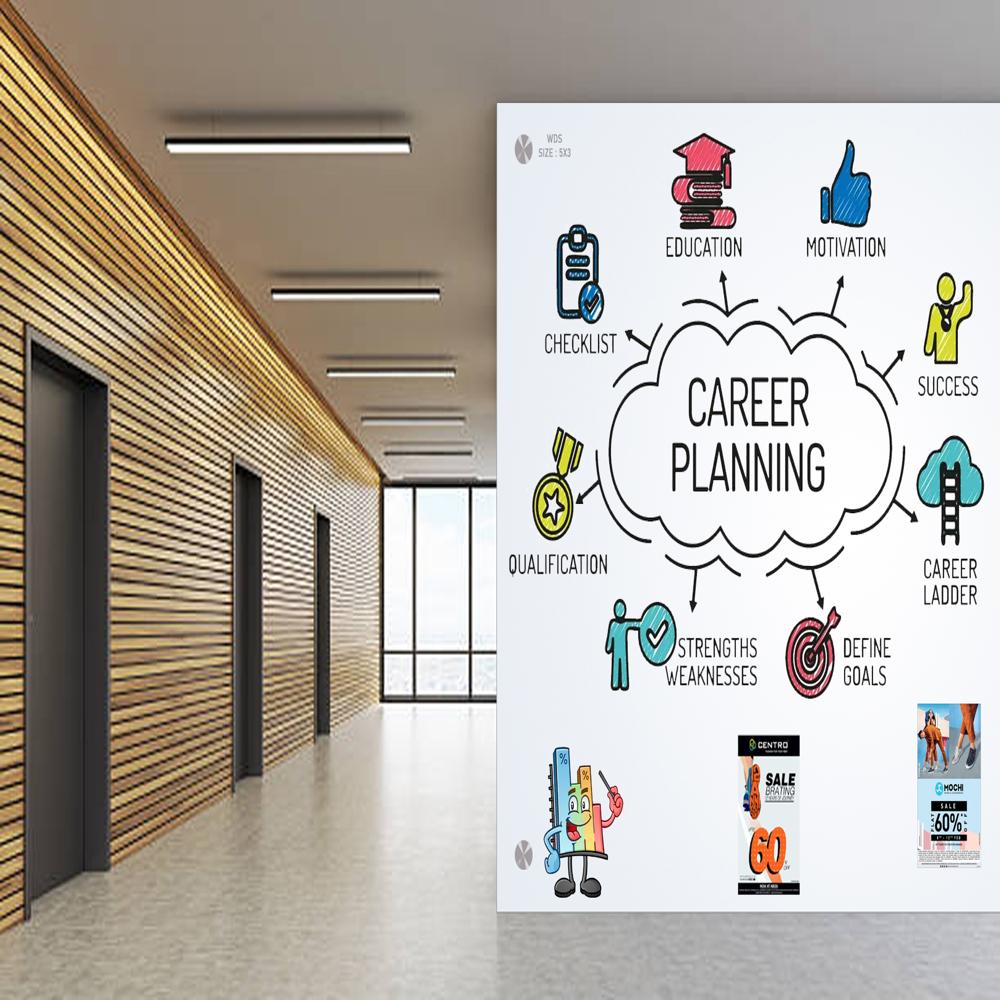 MAGNETIC GLASS WRITING BOARD TELE OREY WITH WOODEN FRAME