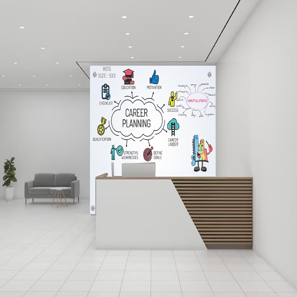 Magnetic Glass Writing Board Traffic Red With Wooden Frame - Application: Industrial