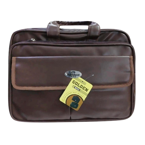 Pu Rexine Office And Laptop Bag - Color: Brown