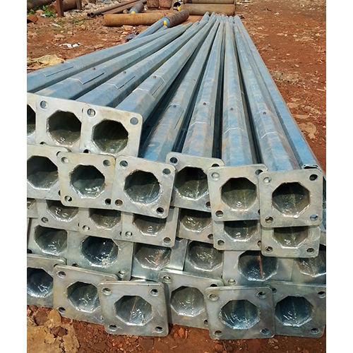 Octagonal Lighting Pole - Galvanized Iron, Varying Sizes & Weights, Silver Color | Durable Outdoor Lighting Solution for Parking Lots, Streets, and Gardens