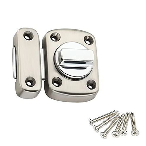 Rotary Latch - Zinc Material, 5.5 x 6.5 x 2.5 cm , Polished Silver Finish for Door Security