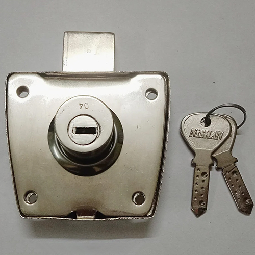 Cupboard Lock - Zinc Material Polished Finish Silver Color 2 Keys Included 150 Grams Weight | Ideal for Doors and Cabinets