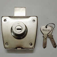 Cupboard Lock - Zinc Material, Polished Finish, Silver Color, 2 Keys Included, 150 Grams Weight | Ideal For Doors And Cabinets