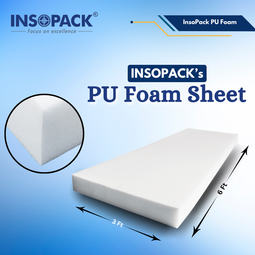 Pu Foam Sheet - 40mm Thick, 6x3 Ft Rectangular Size | Lightweight, Smooth Texture, Professional Gray Color, Excellent Cushioning And Insulation Properties