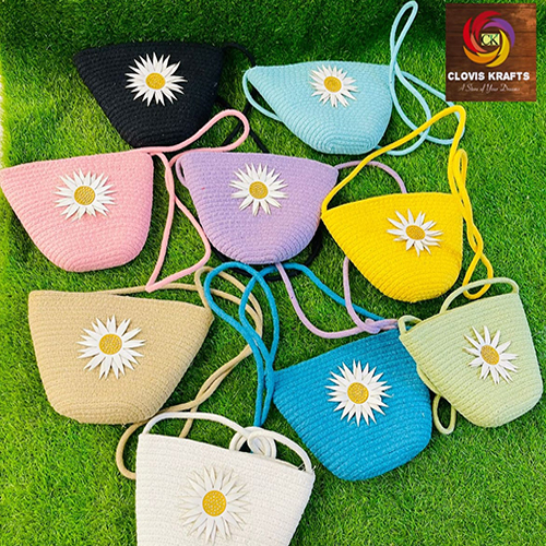 Sunflower Jute Bags With Chain - Color: Different Available