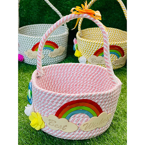 Best Wishes Jute Basket For Giftings - Color: As Per Requirement