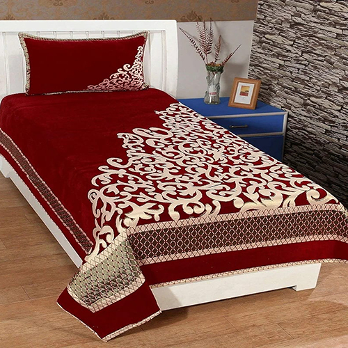 Chenille  Single Bed Bedsheet - Color: Different Available