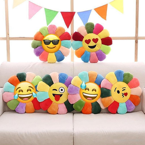 Sunflower Smiley Cushion - Color: Different Available