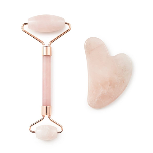 Rose Quartz Roller And Gausha - Feature: Improve Blood Circulation