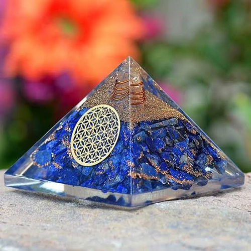 Lapis Orgonite Pyramid - Material: Crystal