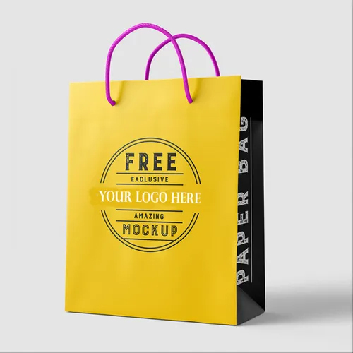 Duplex Paper Carry Bag - Color: Yellow